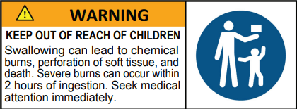 纽扣/硬币电池必须有包装警示标识+远离儿童标识。